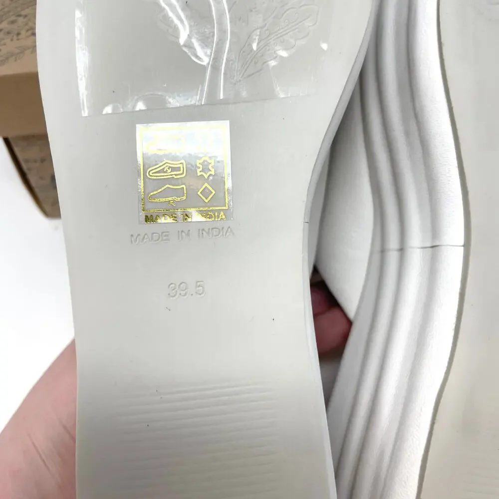 Free People Harbor Flatform Sandals In Optic White Size 9.5 New